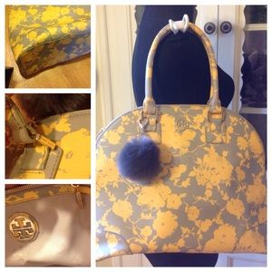 Tory Burch yellow floral dome satchel